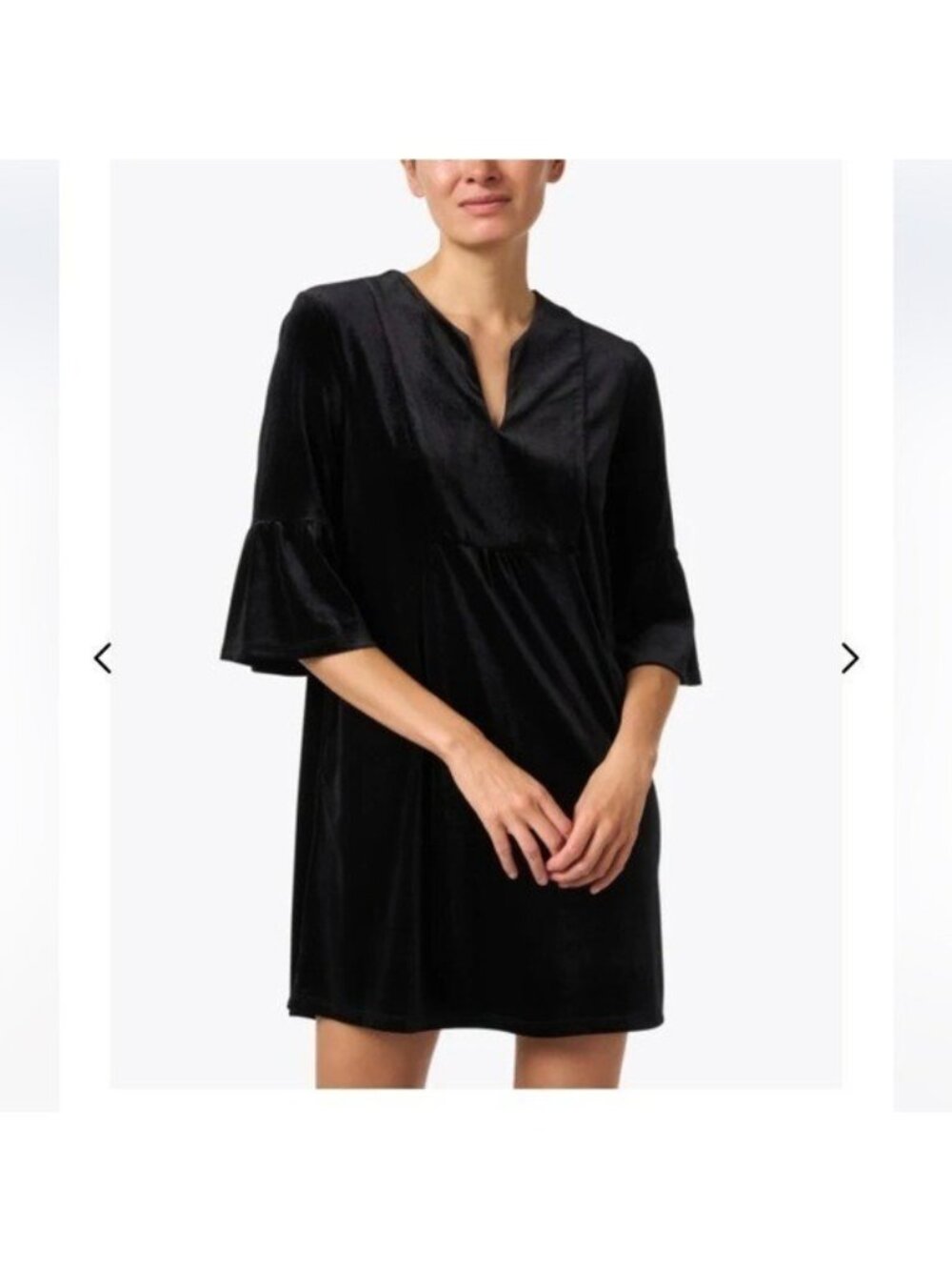 Jude Connally  Black Velvet Kerry V-Neck Dress NWT, Size L